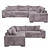 Modern Four Folding Sofa 3D model small image 2