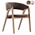  Sleek Arc Dining Armchair 3D model small image 1