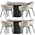 Modern Dining Set Furniture Kit 3D model small image 2