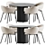 Modern Dining Set Furniture Kit 3D model small image 5