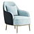 Elegant Vintage Lounge Armchair 3D model small image 1