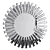 Silver Starburst Modern Round Mirror 3D model small image 1