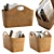 Leather Storage Baskets with Cushions 3D model small image 3