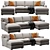 Luxury Axis Sectional Sofa Sets 3D model small image 2