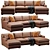 Luxury Axis Sectional Sofa Sets 3D model small image 3