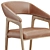 Contemporary Taupe Leather Chair 3D model small image 5