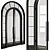 Sleek Glass Arched Door Set 3D model small image 1