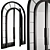 Sleek Glass Arched Door Set 3D model small image 3