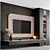 Black & Beige TV Wall Set 3D model small image 3