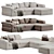 Italian Corner Sofa Dandy Sectional 3D model small image 3