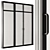 Premium Black Sliding Windows Set 3D model small image 2