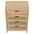 4-Drawer UV Unwrapped Dresser 3D model small image 3