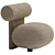 Cozy Bouclé Hippo Lounge Chair 3D model small image 1