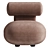 Cozy Bouclé Hippo Lounge Chair 3D model small image 2