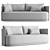 Modern Teak Sofa with Cushion 3D model small image 3