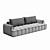 Piano Keys Fabric Sofa Puff 3D model small image 2