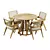 Luxury Model Next Dining Set 3D model small image 2