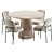 Modern Round Teak Dining Set 3D model small image 2