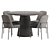 Modern Round Teak Dining Set 3D model small image 3