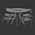 Solid Wood Dining Set Ensemble 3D model small image 3