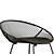 UFO Semi-Bar Chair Black 3D model small image 6