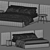 Suite Double Bed with Long Headboard 3D model small image 7