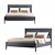 Stylish Stuart Bed with Golden Carvings 3D model small image 1