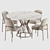 Contemporary Dining Set Glass Metal 3D model small image 2