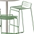 Scandinavian Style Cafe Set: Muuto Soft Table & Hay Hee Stool 3D model small image 3