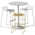 Scandinavian Style Cafe Set: Muuto Soft Table & Hay Hee Stool 3D model small image 6