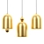 Elegant Gold Bell Pendant Lamp 3D model small image 8