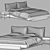 Sospiri Bed: Elegant Wood & Upholstery 3D model small image 6