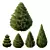 Variety Bush Models Collection 3D model small image 1