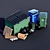 Outdoor Trash Can 3D Set 3D model small image 2