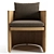 Restoration Hardware Teak Dining Armchair 3D model small image 2