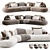 Modular Wave Sofa, Designer Edition 3D model small image 4