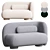 Cozy Emerald Sofa Bed & Ottoman 3D model small image 1