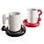 Ceramic Coffee Cup & Saucer 3D model small image 2