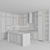 Adjustable Neoclassic Kitchen Unit 3D model small image 6