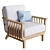 Teak Chelsea Garden Armchair: Timeless Elegance 3D model small image 1