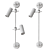 Adjustable Spot Rail Wall Fixture 3D model small image 4