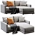 Modern 2-Piece Sectional Sofa 3D model small image 5