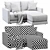 Modern 2-Piece Sectional Sofa 3D model small image 6