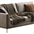 Modern Meridiani Louis Up Sofa 3D model small image 2