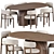 Elegant Dining Set with Chairs 3D model small image 1