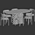 Elegant Dining Set with Chairs 3D model small image 6