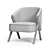 Cozy White Lounge Chair 3D model small image 4