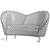 Contemporary Curved Modular Sofa 3D model small image 3