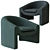 Bolia Mielo Armchair & Footstool 3D model small image 3