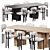 Elegant Dining Set with Franka Casa Blanco Chairs 3D model small image 2